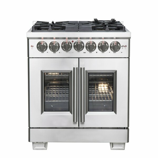 Forno Capriasca 30In. Freestanding French Door Dual Fuel Range FFSGS6387-30